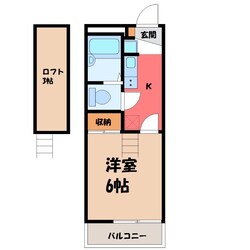 雀宮駅 徒歩19分 2階の物件間取画像